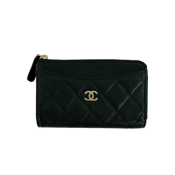 CHANEL Handbags - CHANEL Authentic Black Caviar Leather Wallet